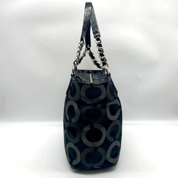 Coach Black & Gray Signature Sateen Madison Tote & Matching Wallet 20483 - Picture 4 of 13